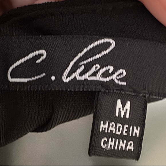 C.Luce Elegant Black Dress with Cream Accents size M - Picture 7 of 7